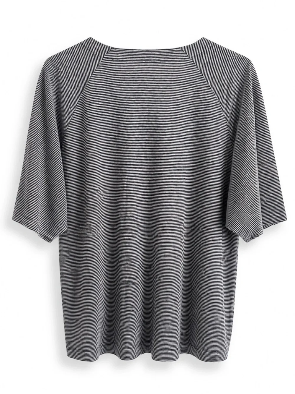 EILEEN FISHER ORGANIC LINEN NAVY WHITE STRIPED ORGANIC T SHIRT TOP SZ M - Picture 3 of 6